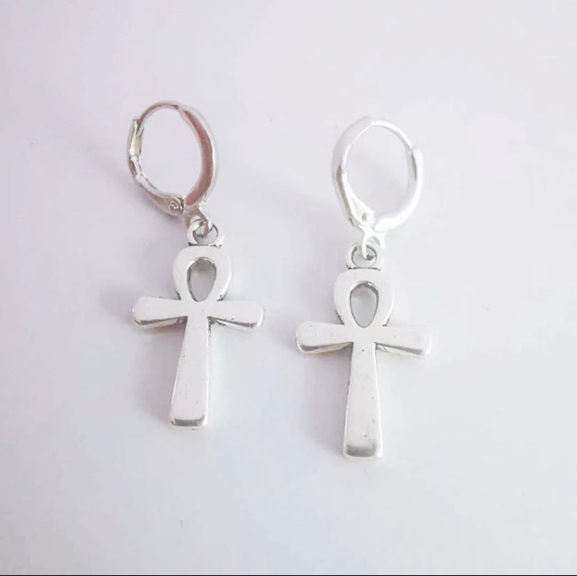 Sterling silver store ankh earrings