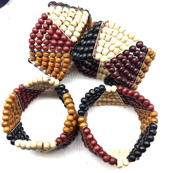 MULTILAYER WOODEN BEADED BRACELET