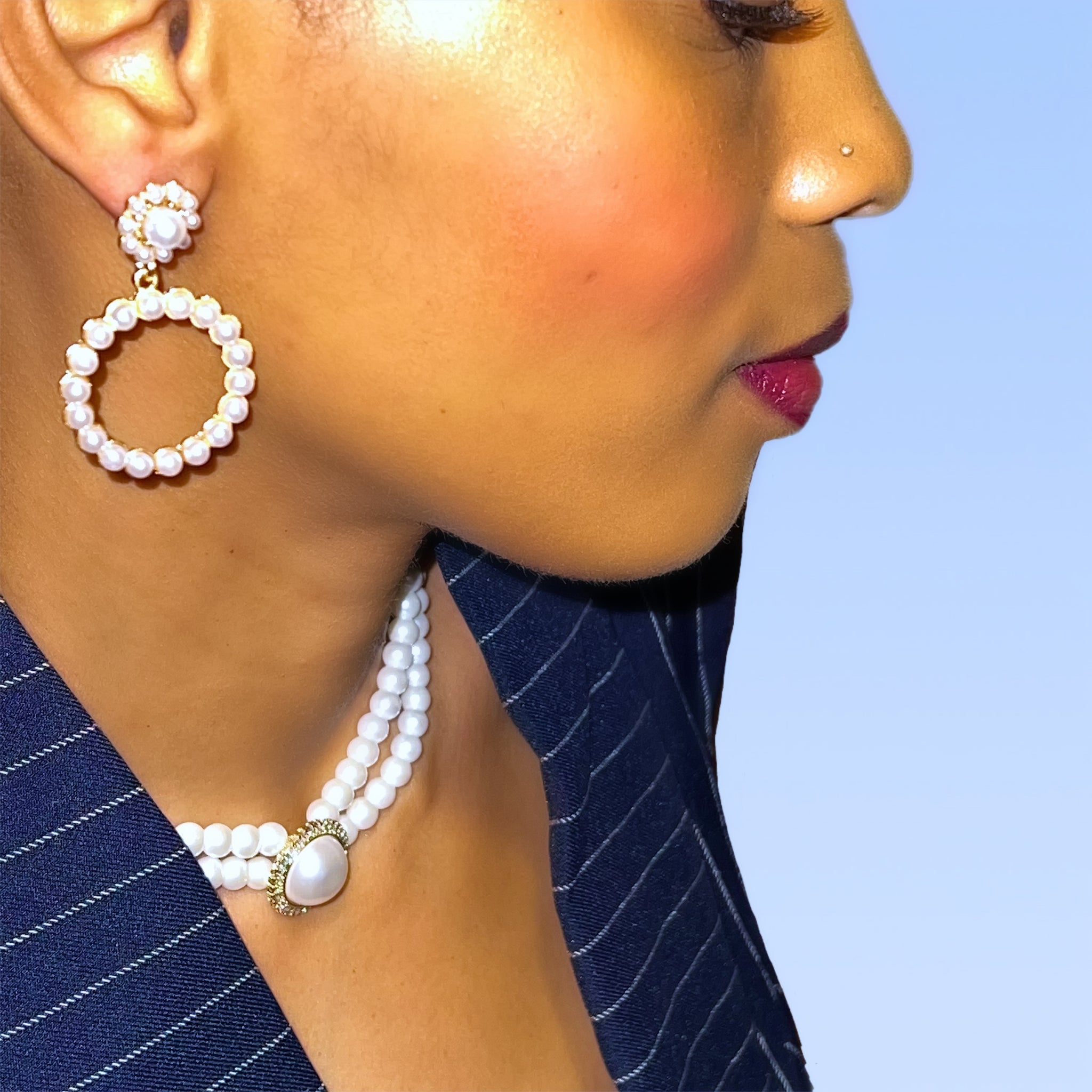 Pearl on Pearl Studs