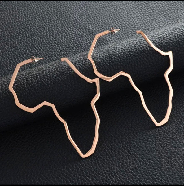 STR8 OUTTA AFRICA HOLLOW MAP EARRINGS