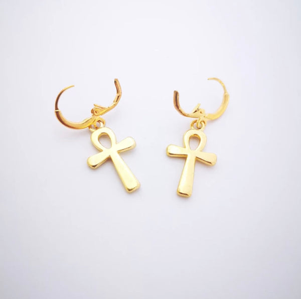 SMALL ANKH EARRINGS