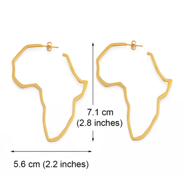 STR8 OUTTA AFRICA HOLLOW MAP EARRINGS